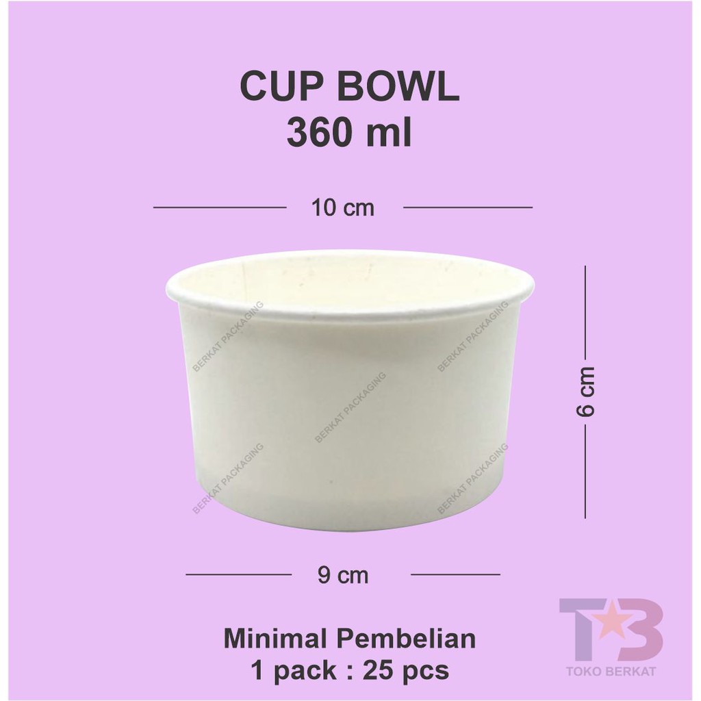 Cup Bowl 360ml 12oz Starpack / Paper Bowl 360ml 12oz / Mangkuk Kertas