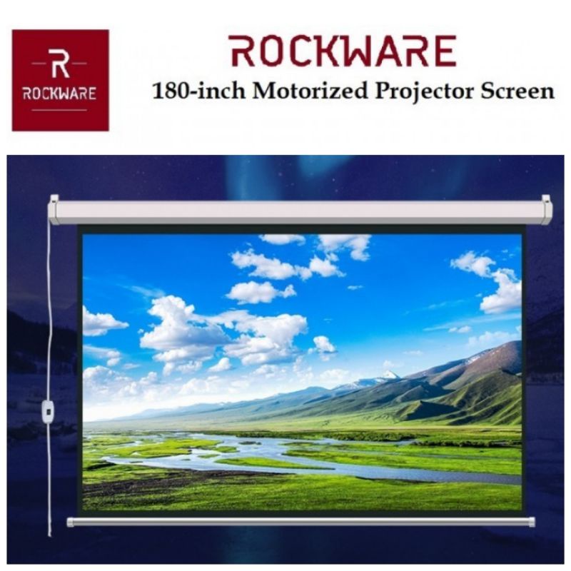 Jual ROCKWARE RWRSP004 Motorized Projector Screen 180 inch Layar