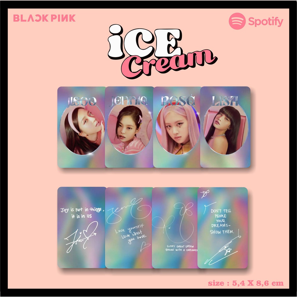 Jual [Photocard] BLACKPINK Ice Cream x Spotify Unofficial Shopee