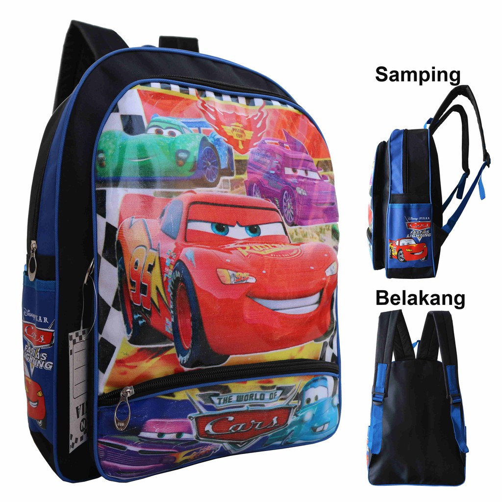 Tas Ransel Sekolah Anak Kecil Paud TK SD Murah Gambar Kartun Cars Cowok