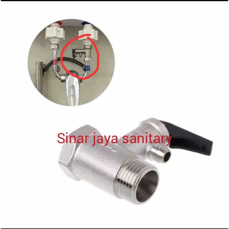 Jual Safety valve water heater listrik 10 100 liter / safety valpe