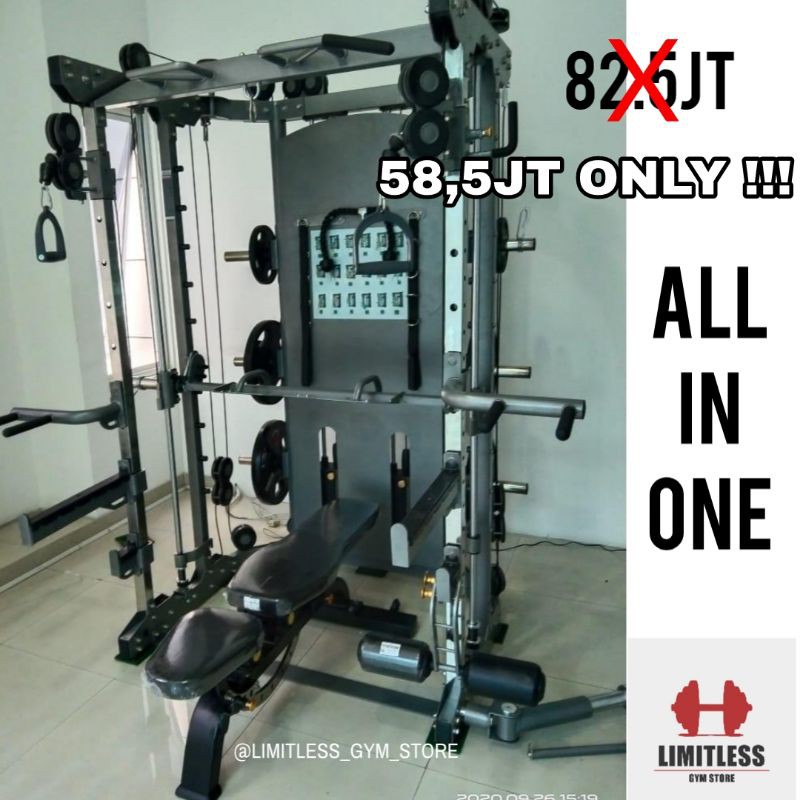 Jual All In One Home Gym Fitness Smith Machine Multi Function Trainer | Shopee Indonesia