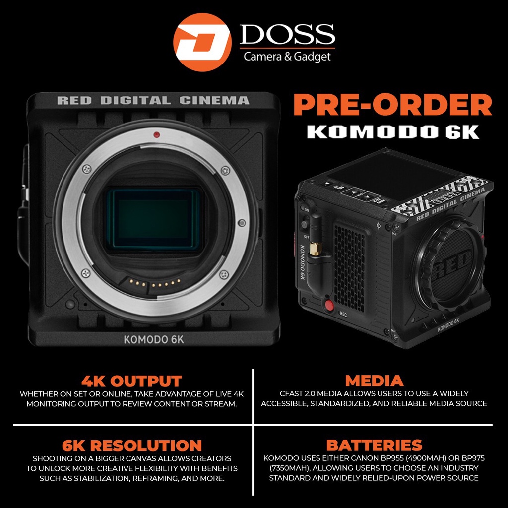 Jual RED DIGITAL CINEMA KOMODO 6K Digital Cinema Camera Red Komodo 6K