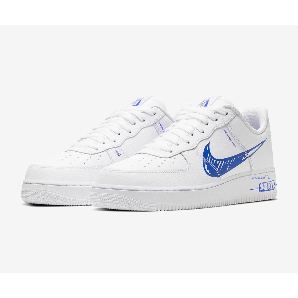Jual Nike Air Force 1 Lv8 Utility Original White/White/Racer Blue | Shopee Indonesia