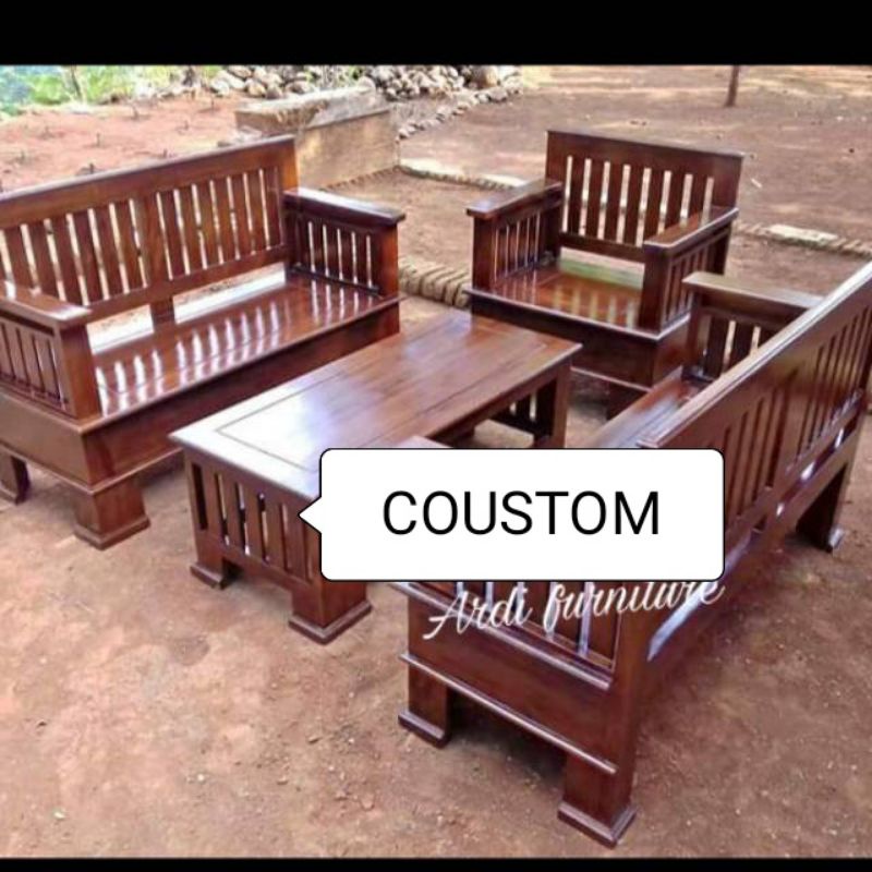 Jual Kursi tamu kayu jati meja kursi ruang tamu minimalis/kursi tamu