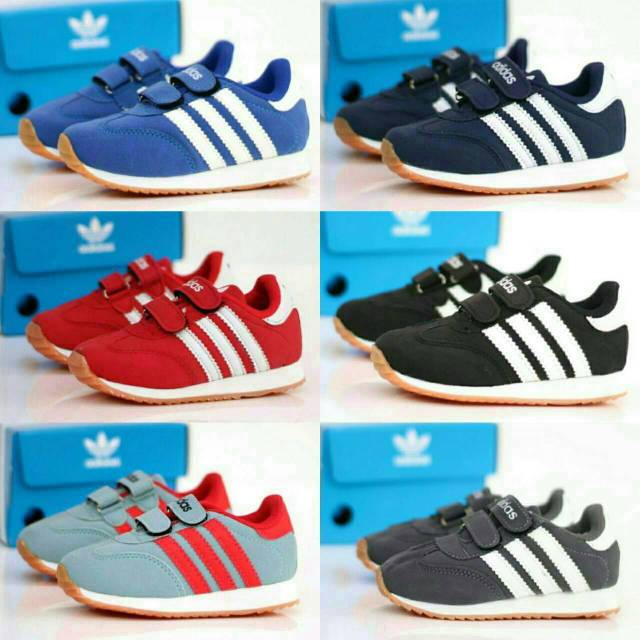 Sepatu Anak Adidas Size 23 32 Keren Merah Pink Biru Hitam Cewek Cowok