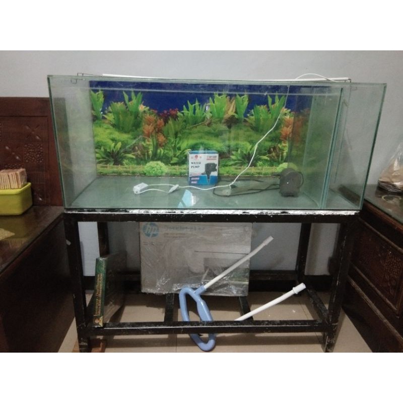 Jual Aquarium Ukuran 1 Meter Beserta Rak Meja 100X40X40 | Shopee Indonesia