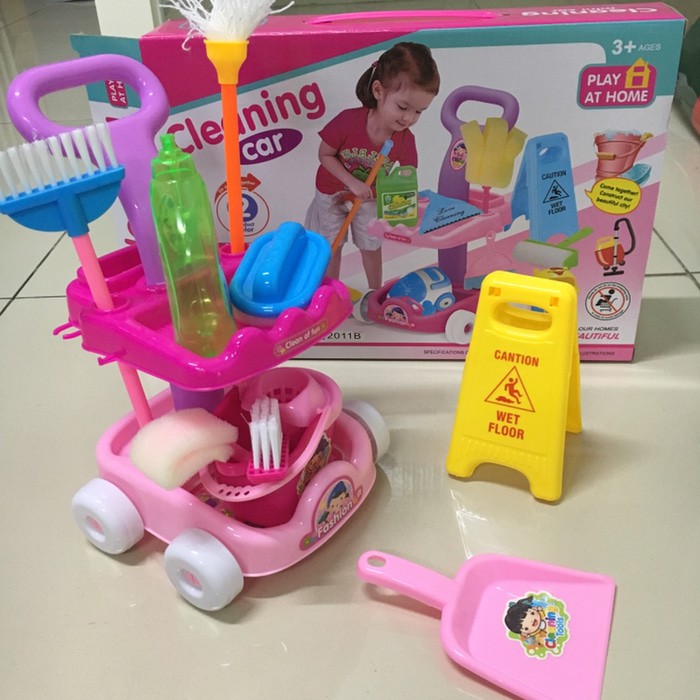 Jual Mainan Cleaning Car - Mainan Bersih-Bersihan Anak - Cleaning Trolley | Shopee Indonesia