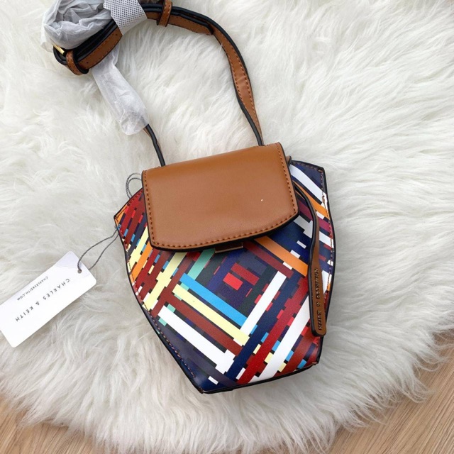 Tas Charles and Keith Geometric Crossbody Bag Original 730 Shopee Indonesia
