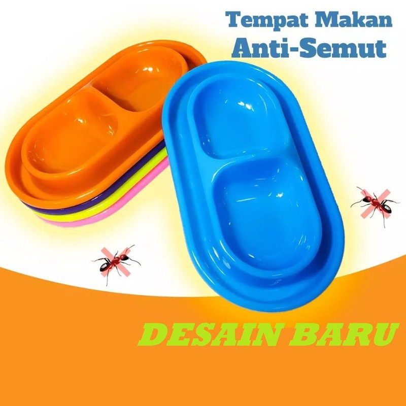 Mangkok Makan Anti Semut Double Anjing Kucing Tempat Wadah Makanan