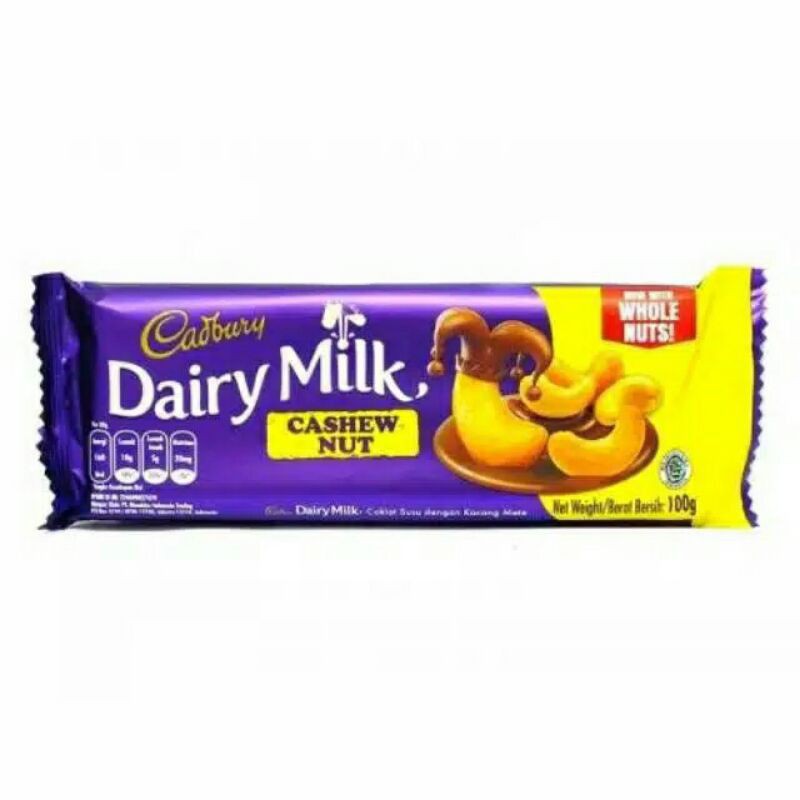 Jual Cadbury Dairy Milk Cashew Nut 100 Gram | Shopee Indonesia