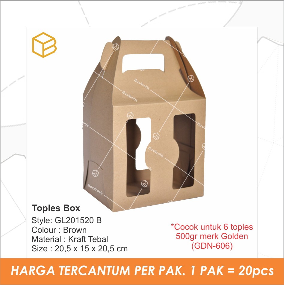 Box Toples Kue Kering Packaging Dus Hampers Kotak Kemasan