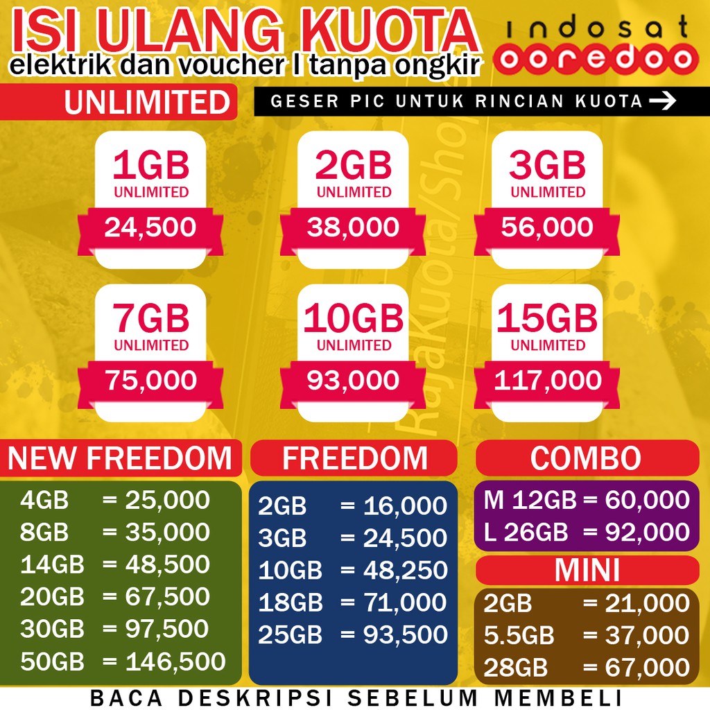 Rincian Paket Freedom Indosat Terlengkap