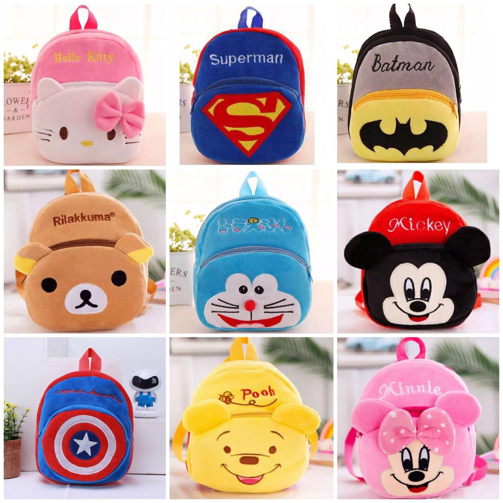 Tas ransel boneka karakter anak motif lucu backpack import