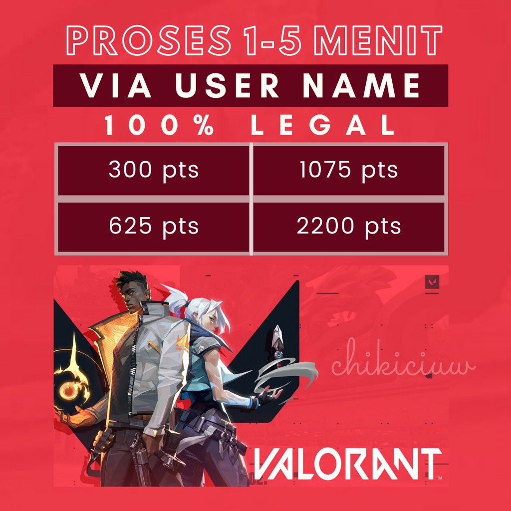 TOP UP VALORANT POINTS MURAH 100 LEGAL VIA USERNAME