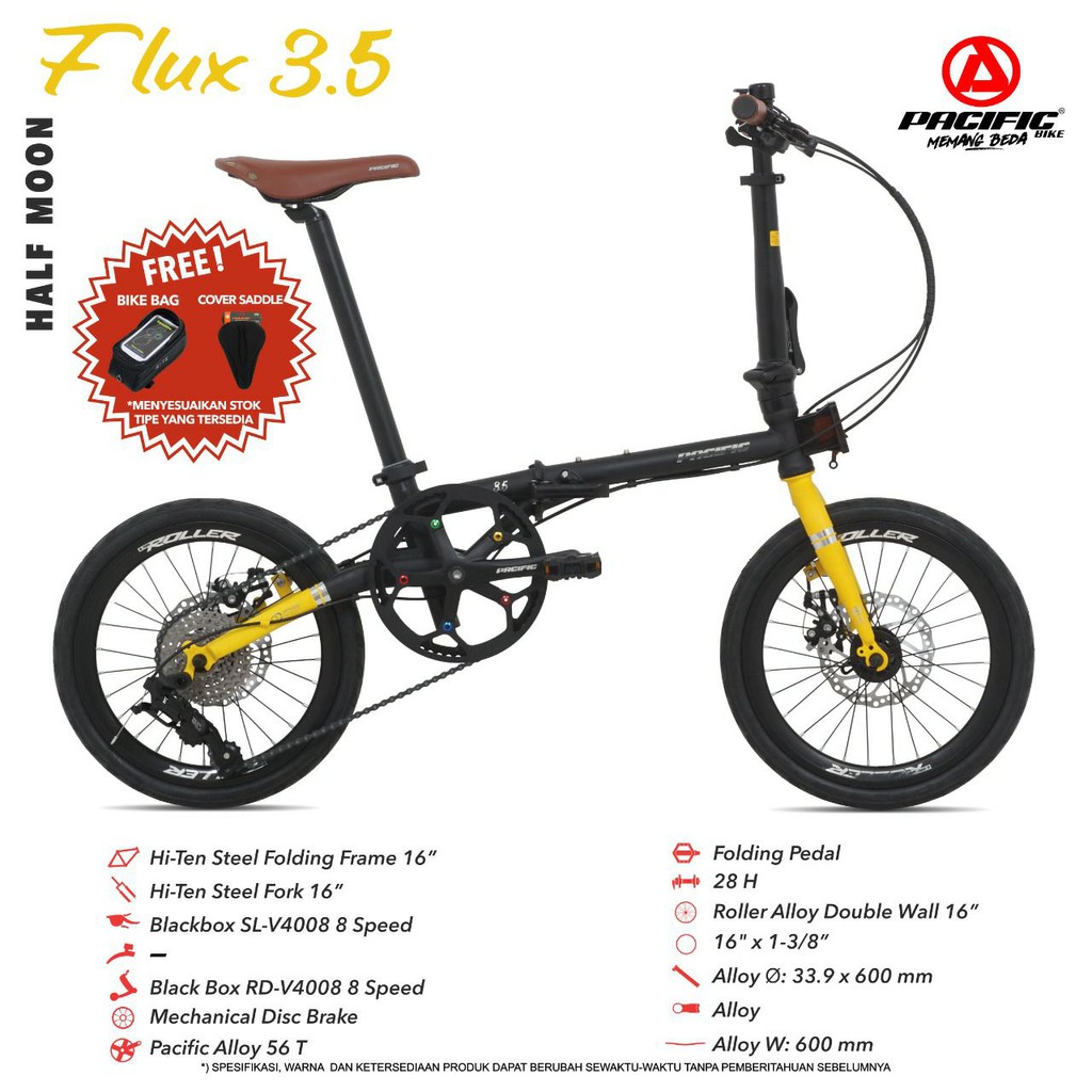 (GRAB) Sepeda Lipat 20 Inch Pacific Flux 3.5 Murah Pasific