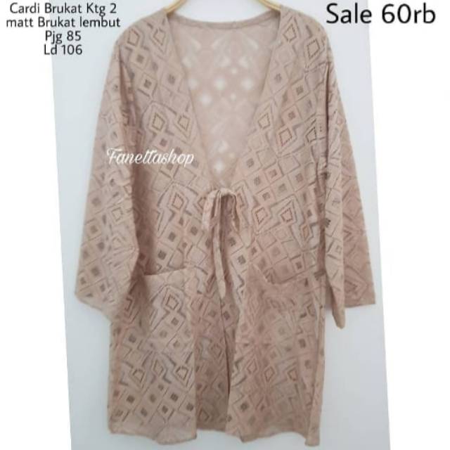 Jual Cardigan / Outer Brukat Warna Coklat Susu | Shopee Indonesia