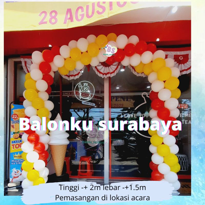 Jual dekorasi balon gapura balon gate grand opening pembukaan toko