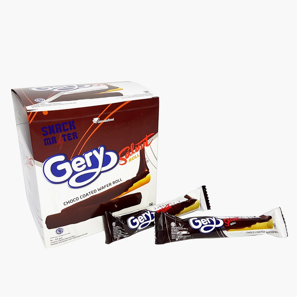 Jual Gery Saluut Roll - Choco Coated Wafer Roll - Netto 24 Pcs X5.5 Gr | Shopee Indonesia