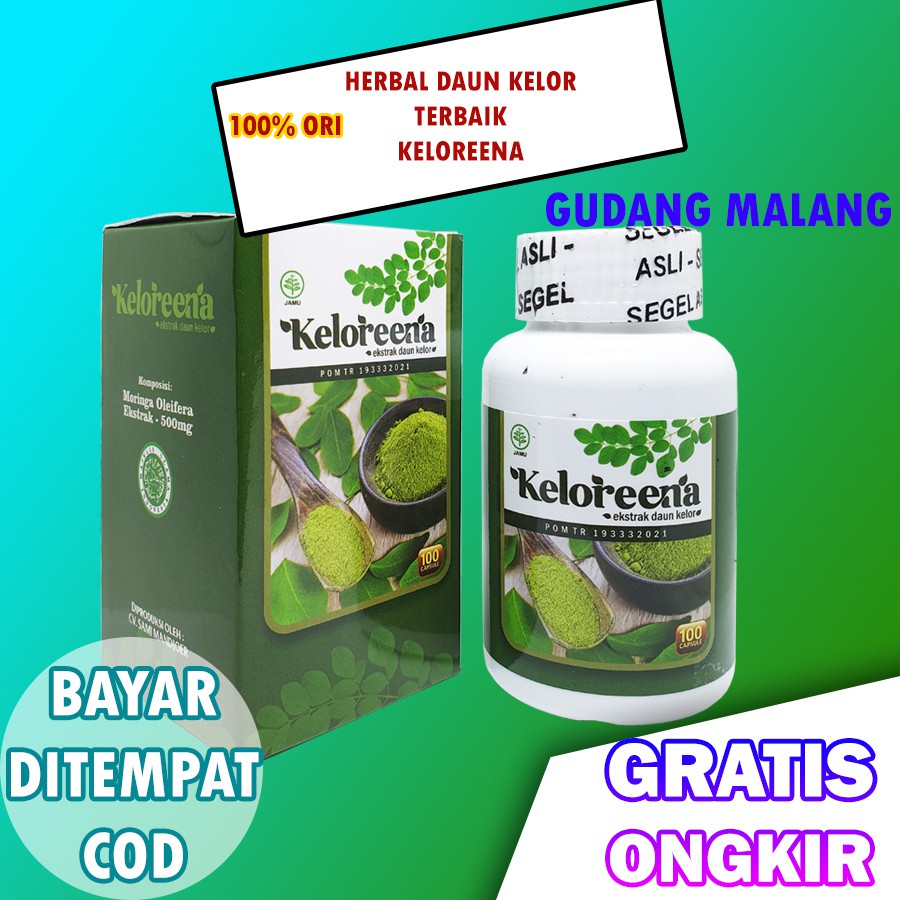 Keloreena 100 Kapsul Asli Original Herbal Ekstrak Daun Kelor Kualitas