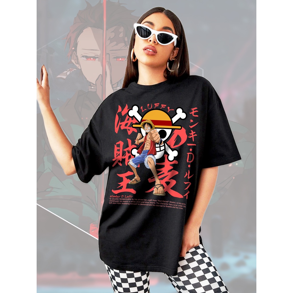 Jual Kaos One Piece Anime , Unisex Anime Graphic Shirt, One Piece, Monkey D. Luffy, One Piece
