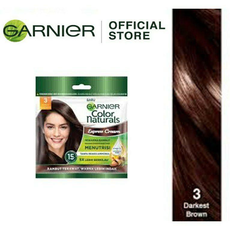 Jual Garnier Color Naturals Express Creme 3 Darkest Brown - Coklat Tua | Shopee Indonesia