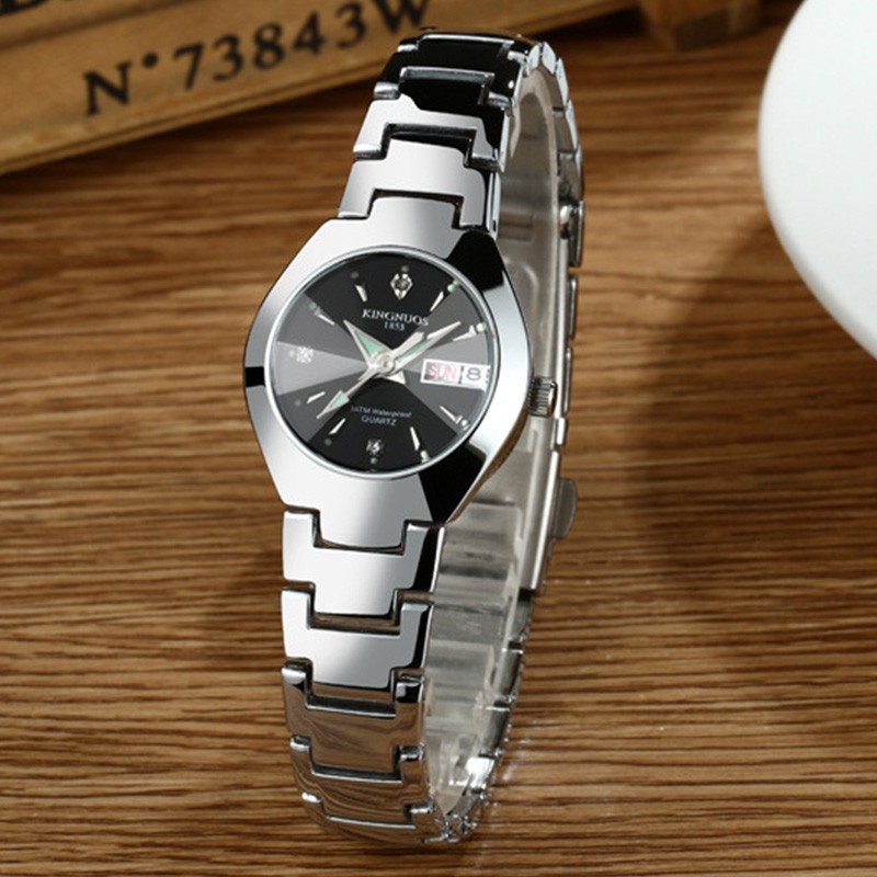 Jam Tangan Wanita / Pria Rantai Casual Luminous Bahan