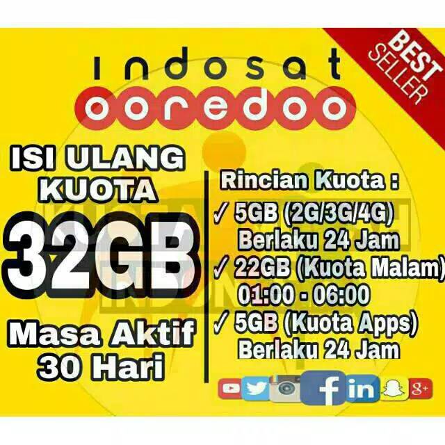 PROMO Indosat paket data FREEDOM YELLOW 1GB 2GB 3GB 4GB 5GB