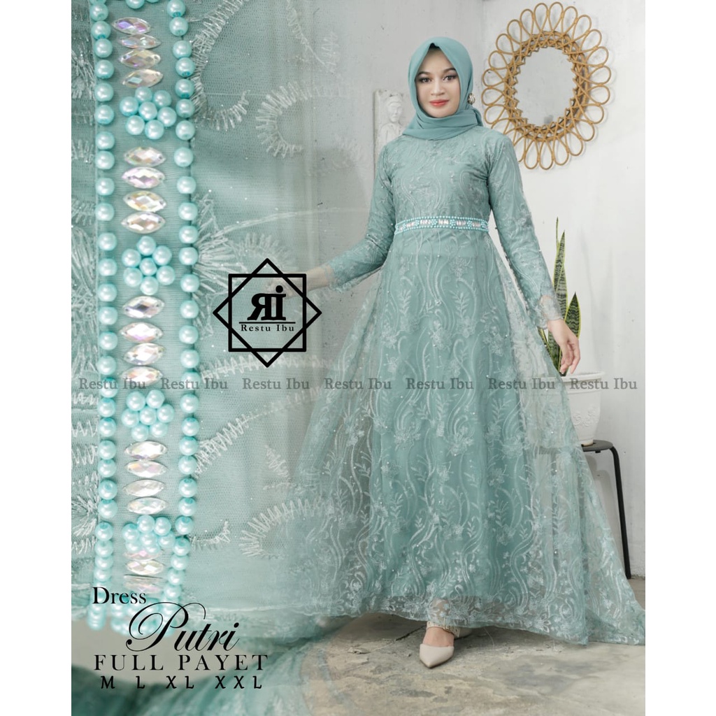 Jual Naily kebaya Setelan kebaya dress putri / dress tille mix payet
