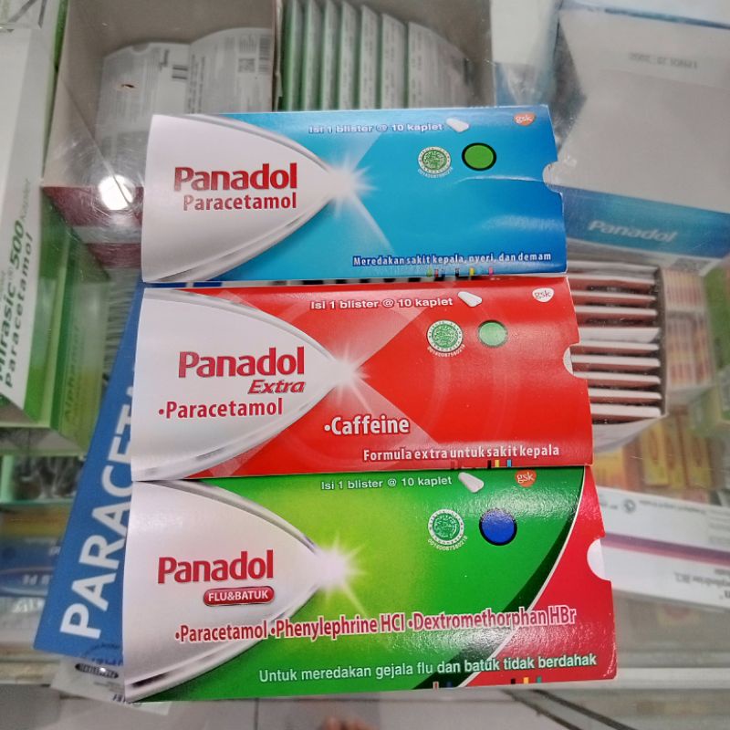 Jual PANADOL TABLET (BIRU), PANADOL EXTRA (MERAH), & PANADOL FLU DAN(04)