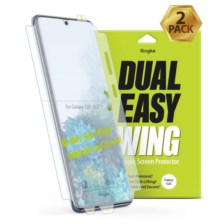 Jual Screen Protector Samsung Galaxy S20 Ultra S20 Plus S20 Ringke Dual Easy Wing Original Tempered Glass Indonesia|Shopee Indonesia