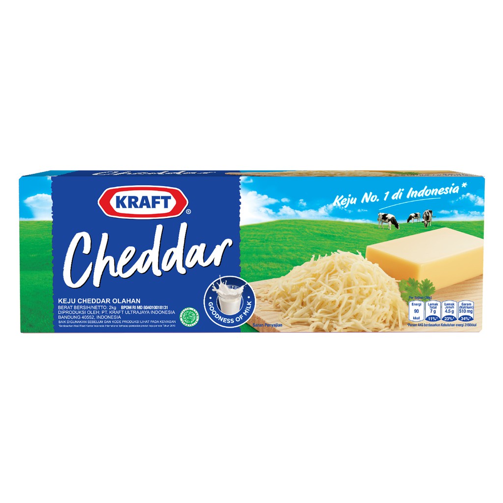 Jual KRAFT CHEDDAR CHEESE 2KG / KRAFT KEJU CHEDDAR 2KG Shopee Indonesia