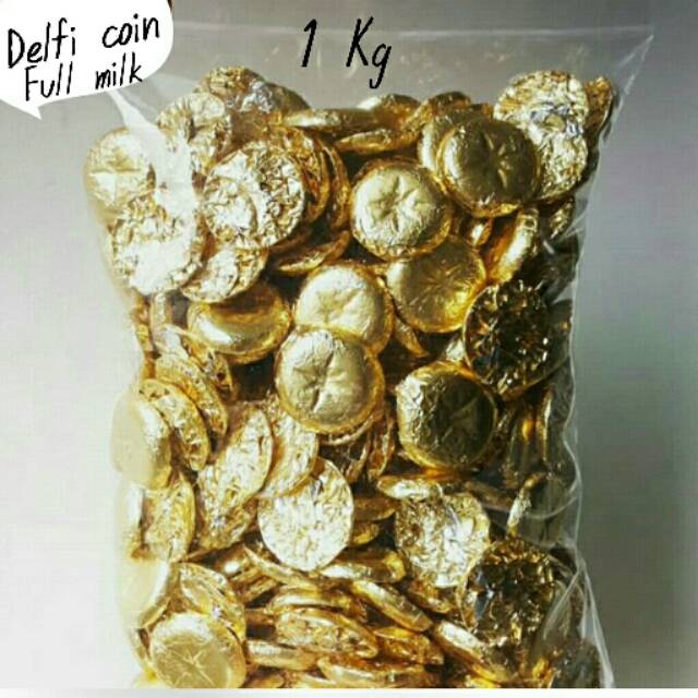 Jual ( 1Kg ) Coklat Delfi Coin Full Milk Kiloan Delfi Koin Fullmilk Coklat Koin | Shopee Indonesia