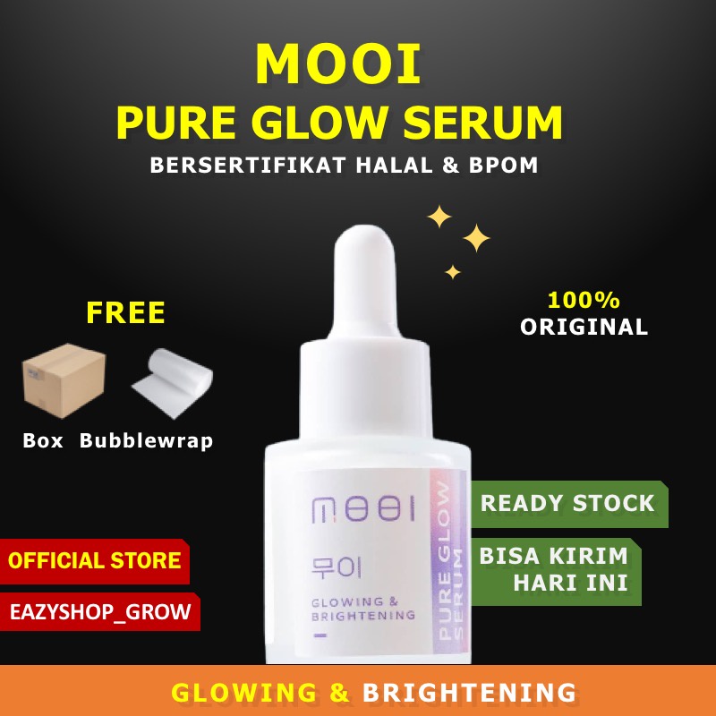 Jual [COD] 100 ORIGINAL MOOI Pure Glow Serum Serum Wajah Glowing