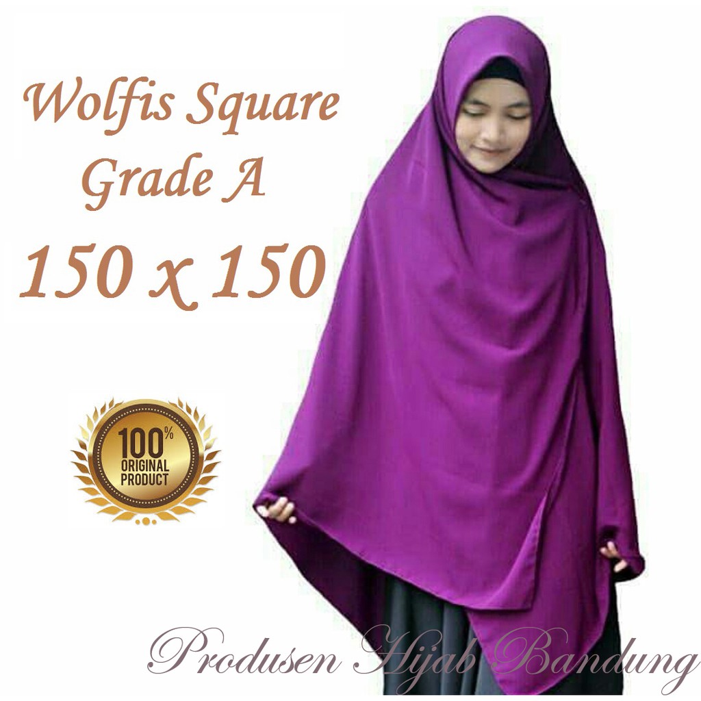FLASH SALE!!! ASLI GRADE A Jilbab Jumbo Segi Empat Woolpeach / Wolfis