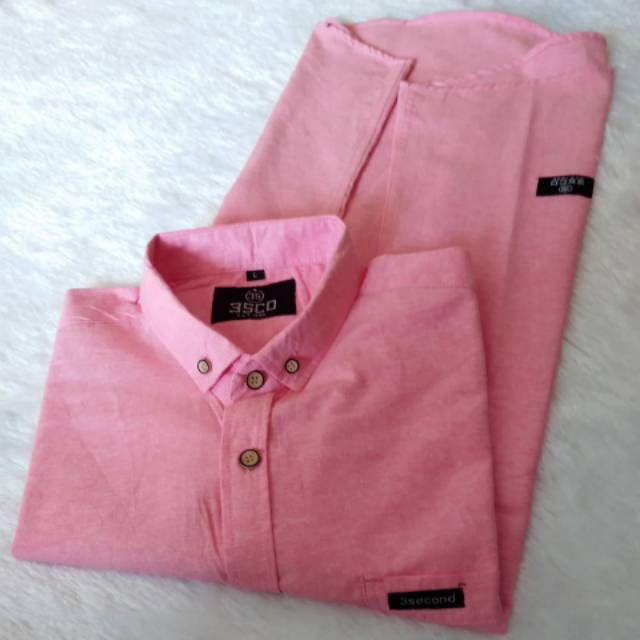 Kemeja Oxford Lengan Pendek Pria Warna Polos Kemeja Oxford Lengan Pendek Pria