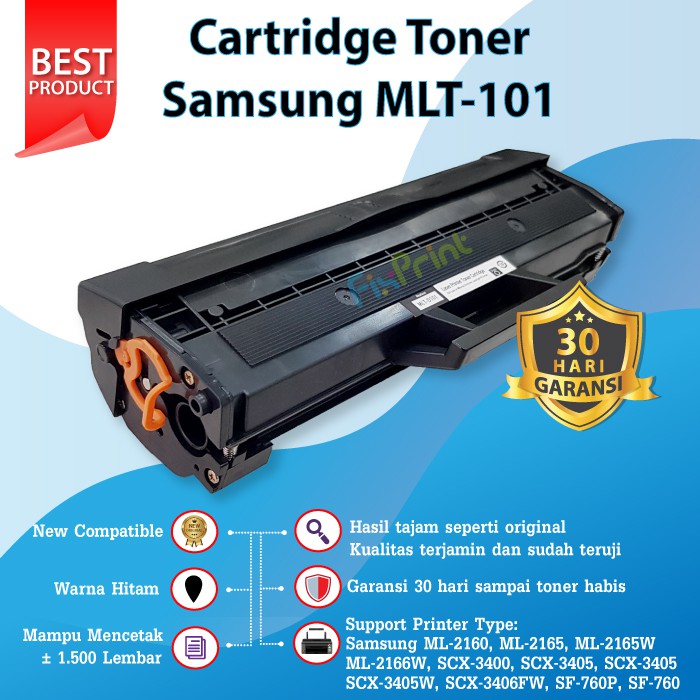 Jual Cartridge Toner Samsung Mlt-101 D101 Mlt101 Compatible Printer Ml-2160 Ml2165 Ml2165W Ml2166W Indonesia|Shopee Indonesia