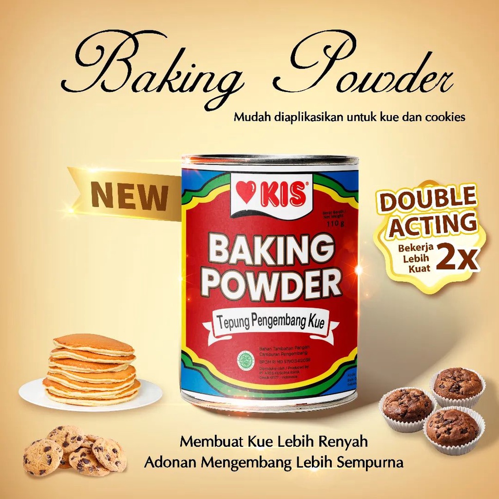 Jual KIS Baking Powder Double Acting 110g Pengembang Kue dan Cookies