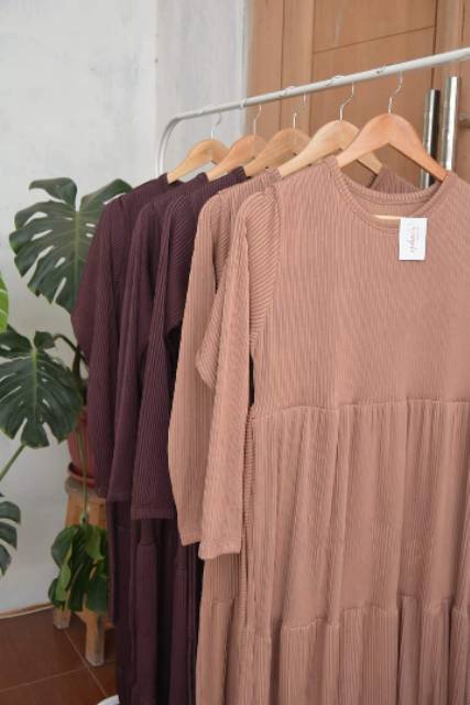 Jual Preloved Gamis By Epphes Mode Warna Coklat Keunguan | Shopee Indonesia