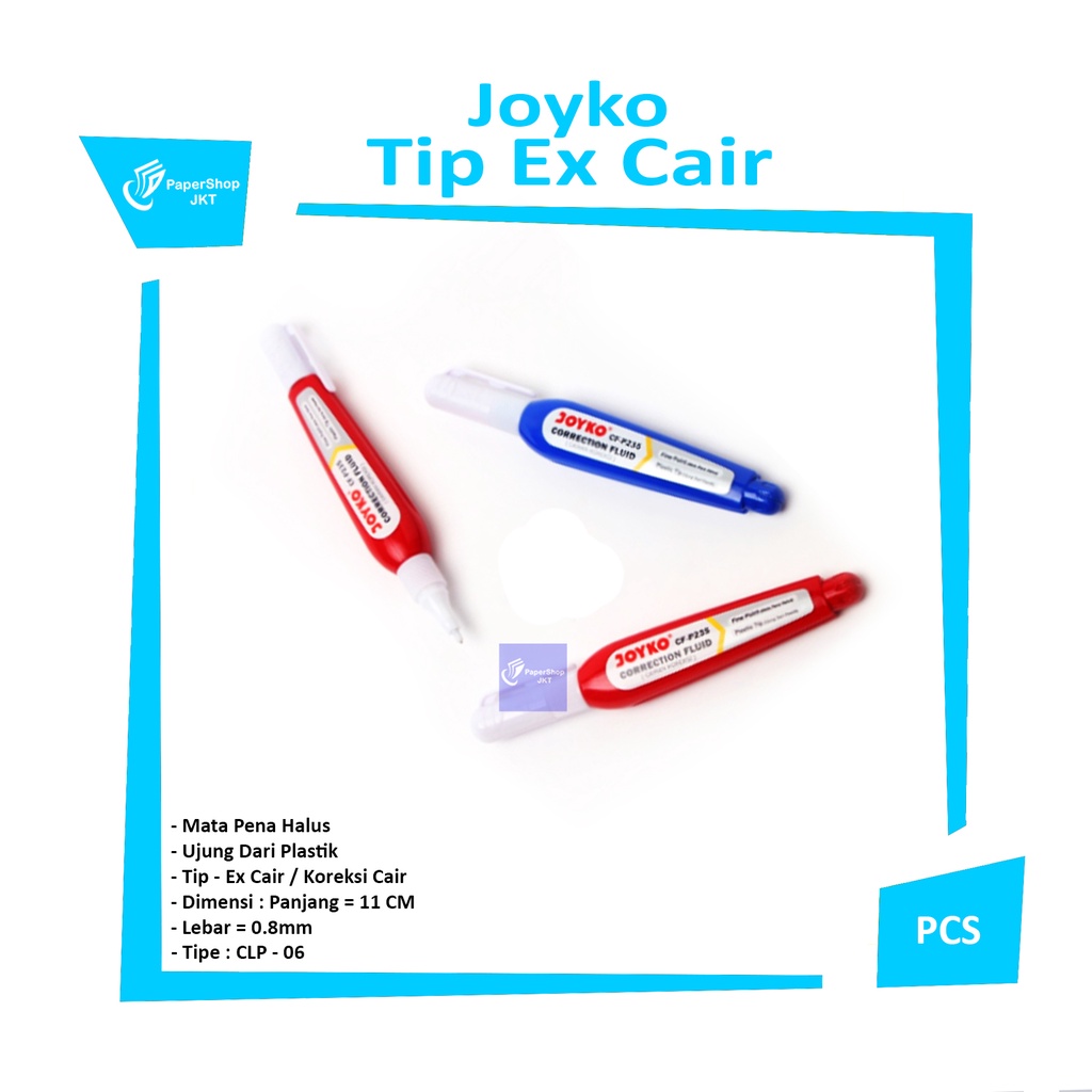 Joyko Correction Fluid CF P235 Tip Ex Cair P 235 Penghapus Pena [ 1 Satuan  ] | Shopee Indonesia
