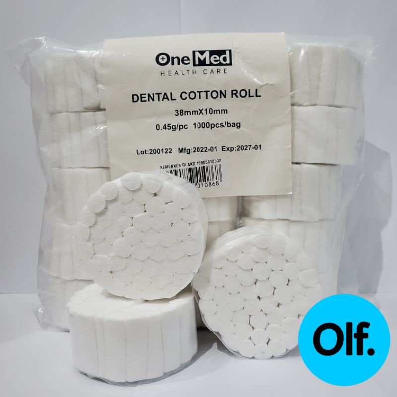 Jual Onemed dental cotton roll 38mmx10mm isi 50pcs/roll Shopee Indonesia