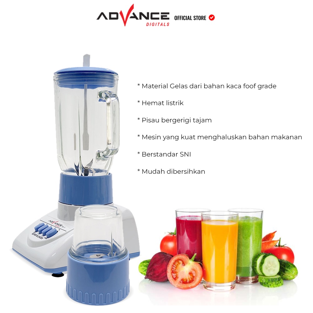 Advance Blender Tabung Kaca BL2 2in1 1.2 Liter Multifungsi Foodgrade