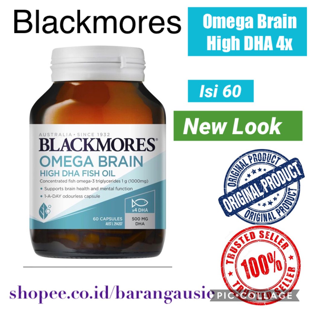 Jual Blackmores Omega 3 Brain Health High DHA 4X Triple Fish Oil