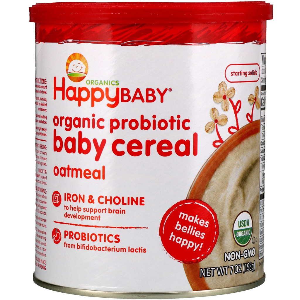 Happy Baby Bellies Oatmeal Cereal Organic 198gr Shopee Indonesia