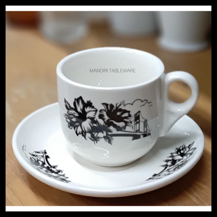 Jual CANGKIR KOPI JADUL / KOPITIAM / KERAMIK TEBAL / MOTIF JEMBATAN