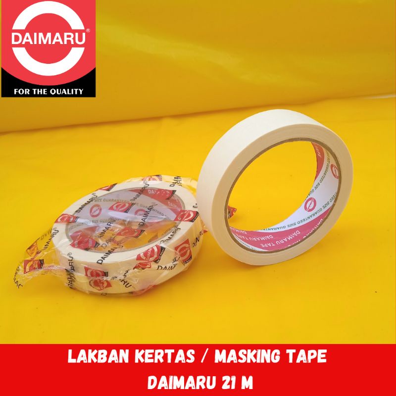 Jual lakban kertas daimaru / masking tape daimaru tebal 21 m Shopee