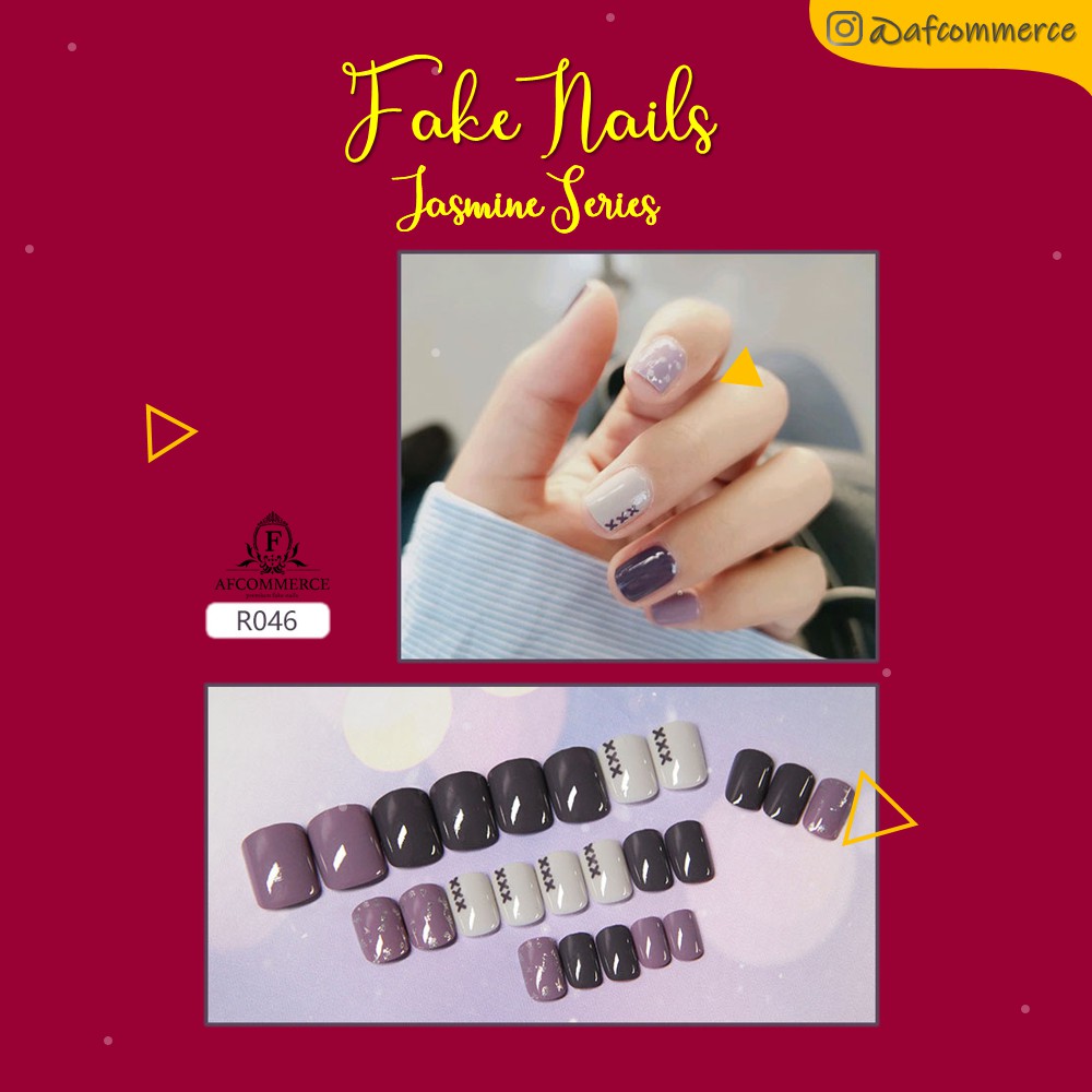 KUKU PALSU KARAKTER PRINTED NAILS JASMINE SERIES R0046
