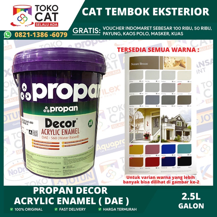 Jual CAT TEMBOK PROPAN DECOR ACRYLIC ENAMEL (DAE) WARNA PUTIH 2.5L