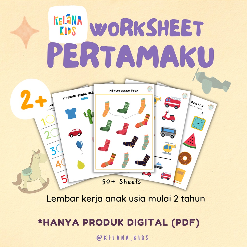 Jual Lembar Kerja / Printable Worksheet Pertamaku Untuk Anak Usia 2