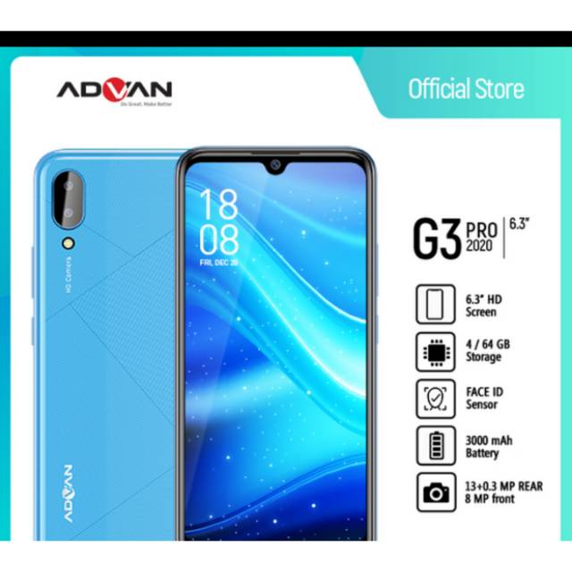 Android terbaru 2020 ram 4gb rom 64gb hp advan g3 pro g3pro 2020 snyl